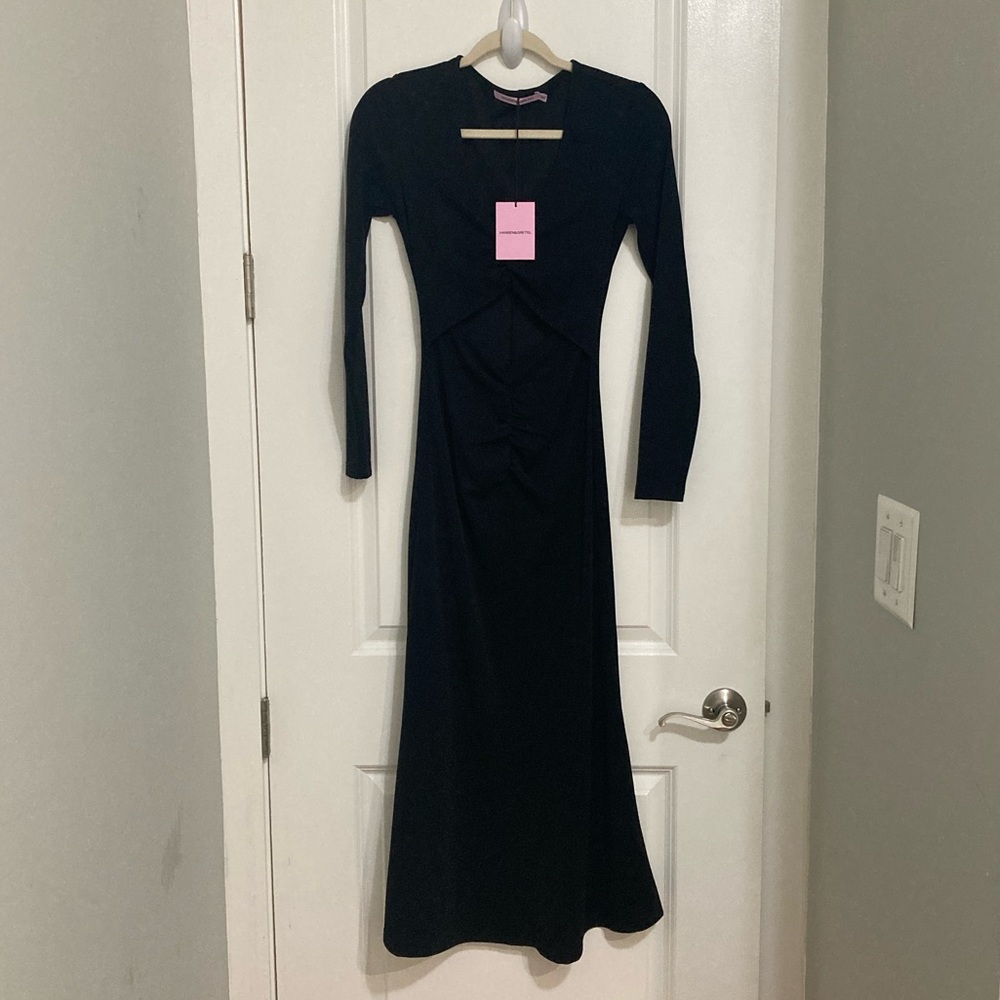 Hansen and Gretel midi metallic cut out dress